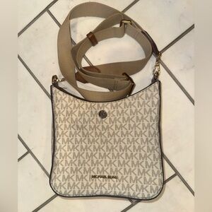 Michael Kors Monogram Cream Crossbody Bag